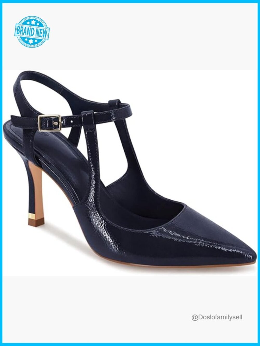 Patent Leather Pointed Toe Ankle Strap Pumps Stiletto Heels Office Wedding